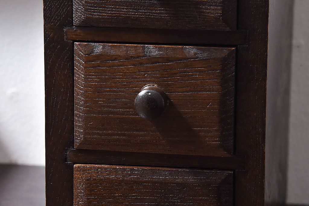 アンティーク雑貨　中古　シックな小引き出し付きの本立て(小物収納)