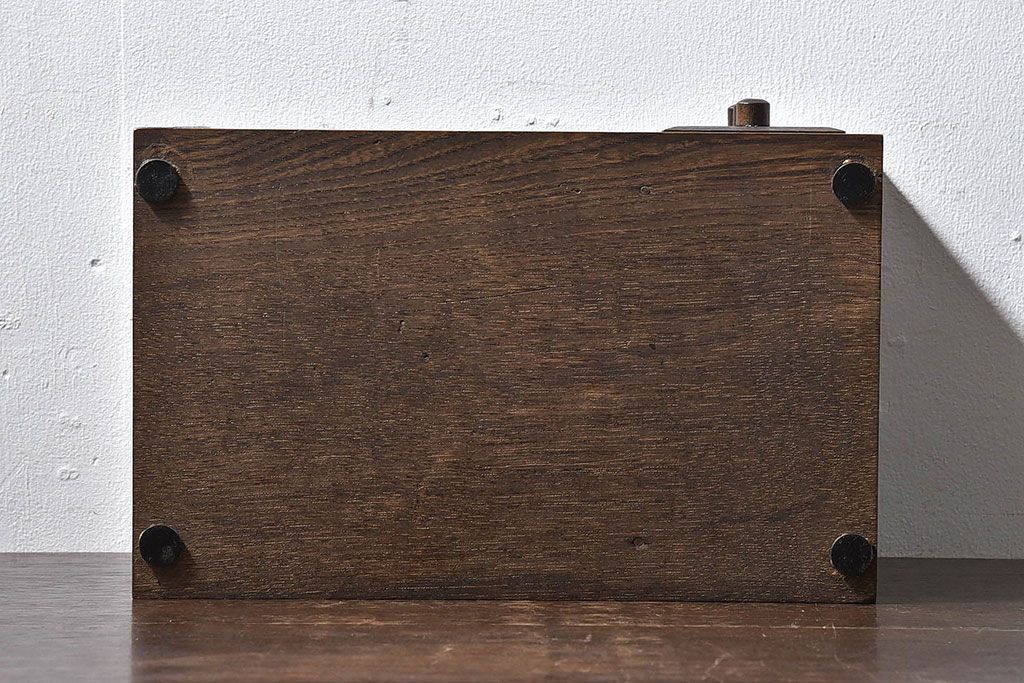 アンティーク雑貨　中古　シックな小引き出し付きの本立て(小物収納)