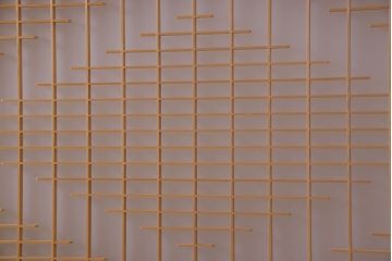 昭和期　美品　杉材の木目が存在感を放つ上質な組子帯戸(ガラス帯戸、引き戸、建具)4枚セット
