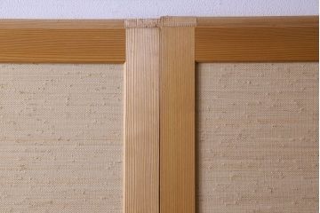 昭和期　美品　杉材の木目が存在感を放つ上質な組子帯戸(ガラス帯戸、引き戸、建具)4枚セット