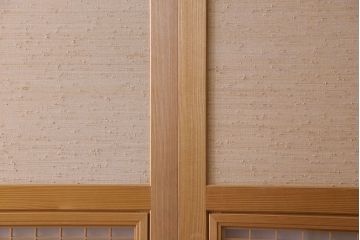 昭和期　美品　杉材の木目が存在感を放つ上質な組子帯戸(ガラス帯戸、引き戸、建具)4枚セット