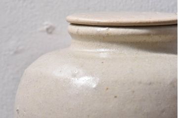 アンティーク雑貨　人間国宝　松井康成　釉薬の質感が印象的な茶壺(共箱)