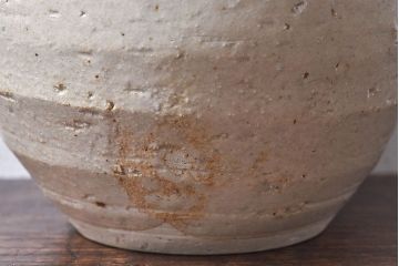 アンティーク雑貨　人間国宝　松井康成　釉薬の質感が印象的な茶壺(共箱)