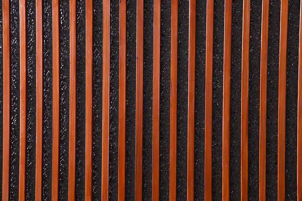 和製アンティーク　裏ガラス入り　艶やかな質感が魅力的なガラス格子戸(引き戸、建具)4枚セット