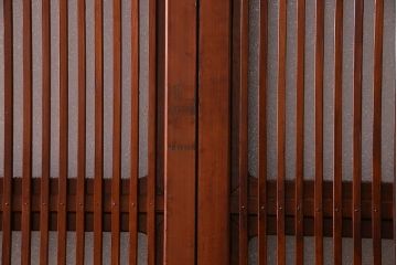 和製アンティーク　裏ガラス入り　艶やかな質感が魅力的なガラス格子戸(引き戸、建具)4枚セット