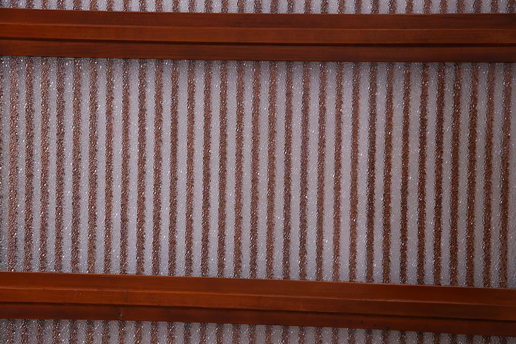 和製アンティーク　裏ガラス入り　艶やかな質感が魅力的なガラス格子戸(引き戸、建具)4枚セット