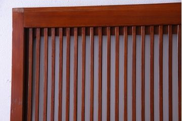 和製アンティーク　裏ガラス入り　艶やかな質感が魅力的なガラス格子戸(引き戸、建具)