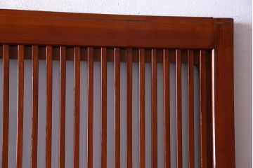 和製アンティーク　裏ガラス入り　艶やかな質感が魅力的なガラス格子戸(引き戸、建具)