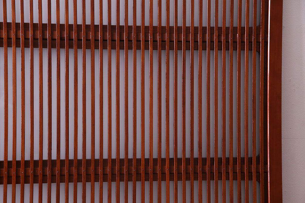 和製アンティーク　裏ガラス入り　艶やかな質感が魅力的なガラス格子戸(引き戸、建具)