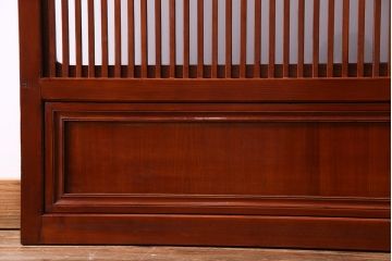 和製アンティーク　裏ガラス入り　艶やかな質感が魅力的なガラス格子戸(引き戸、建具)