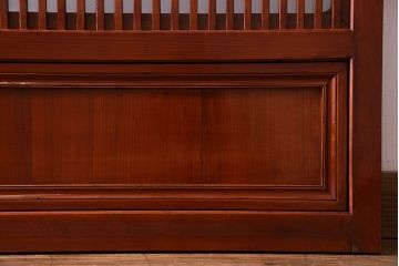 和製アンティーク　裏ガラス入り　艶やかな質感が魅力的なガラス格子戸(引き戸、建具)