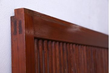 和製アンティーク　裏ガラス入り　艶やかな質感が魅力的なガラス格子戸(引き戸、建具)