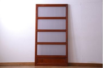 和製アンティーク　裏ガラス入り　艶やかな質感が魅力的なガラス格子戸(引き戸、建具)