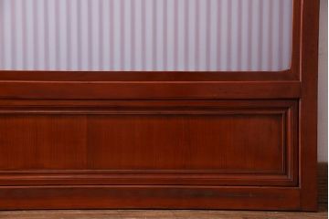 和製アンティーク　裏ガラス入り　艶やかな質感が魅力的なガラス格子戸(引き戸、建具)