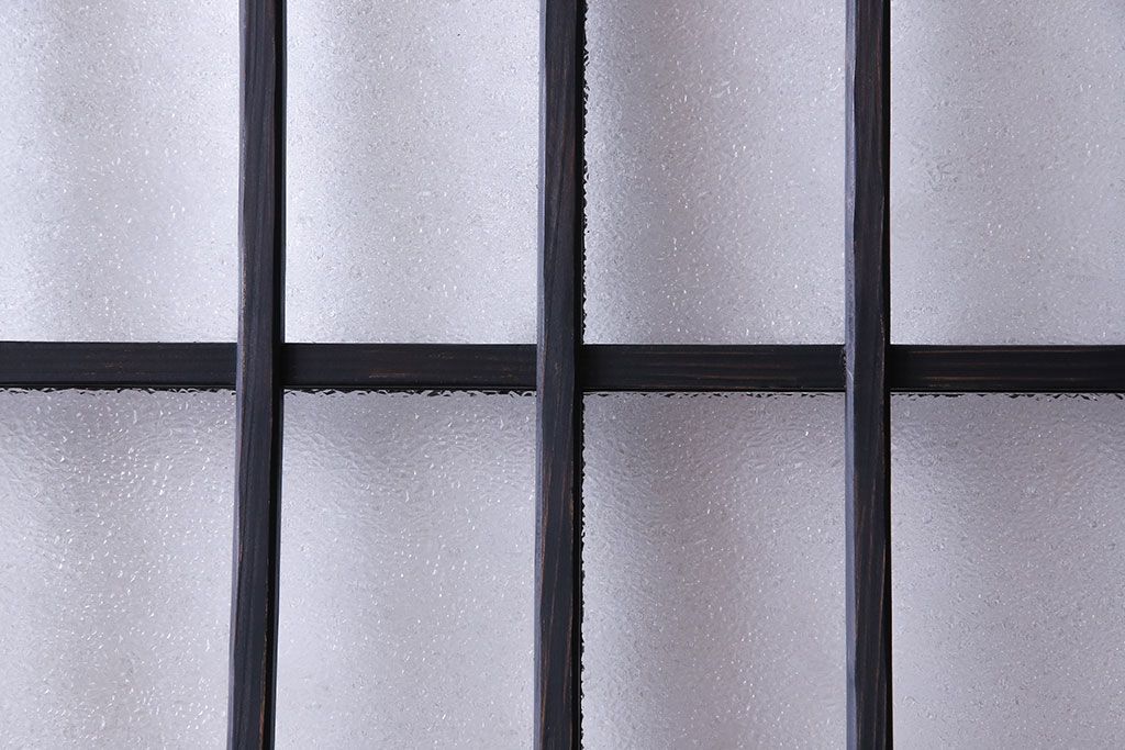 ペイント家具　ダイヤガラスがおしゃれなガラス格子戸(引き戸、建具)2枚セット