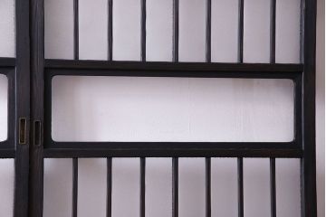 ペイント家具　ダイヤガラスがおしゃれなガラス格子戸(引き戸、建具)2枚セット