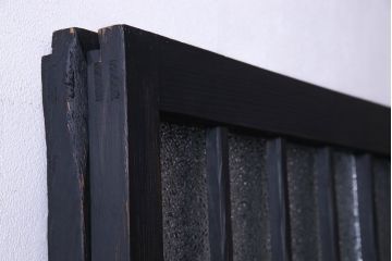 ペイント家具　ダイヤガラスがおしゃれなガラス格子戸(引き戸、建具)2枚セット