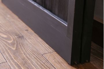 ペイント家具　ダイヤガラスがおしゃれなガラス格子戸(引き戸、建具)2枚セット