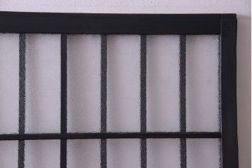 ペイント家具　ダイヤガラスがおしゃれなガラス格子戸(引き戸、建具)2枚セット