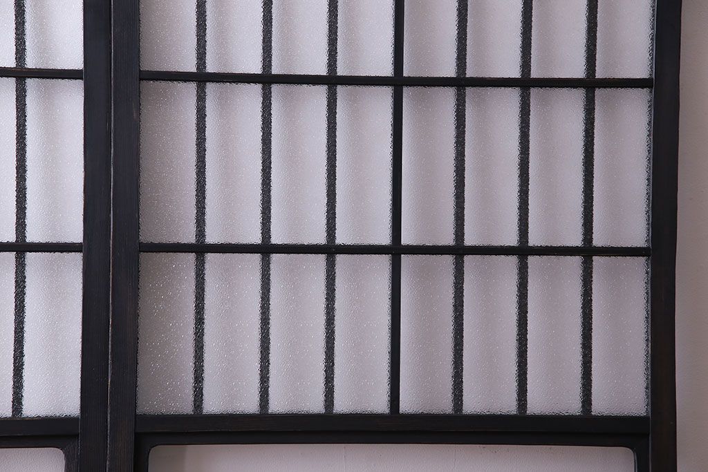 ペイント家具　ダイヤガラスがおしゃれなガラス格子戸(引き戸、建具)2枚セット