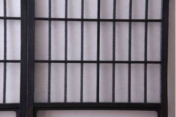 ペイント家具　ダイヤガラスがおしゃれなガラス格子戸(引き戸、建具)2枚セット