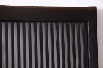 和製アンティーク　ガラス入り格子戸(引き戸、建具)2枚セット