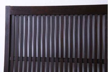 大正昭和期　裏ガラス入りのアンティーク格子戸(引き戸、建具)3枚セット