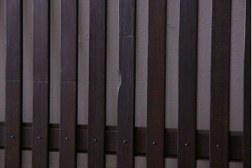 大正昭和期　裏ガラス入りのアンティーク格子戸(引き戸、建具)3枚セット