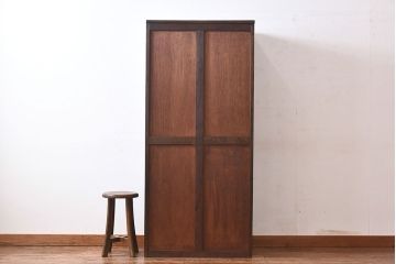 中古　伝統工芸　軽井沢彫り　牡丹の図柄が上品な縦型チェスト(和タンス、引き出し)