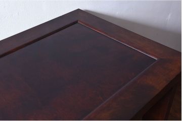 中古　松本民芸家具　505型　深みのある色合いのシックな茶タンス(茶箪笥、飾り棚)(定価約22  万円)(1)