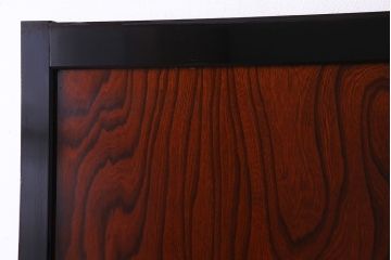 昭和期　ケヤキ材の杢目が存在感を放つガラス帯戸(引き戸、建具)2枚セット