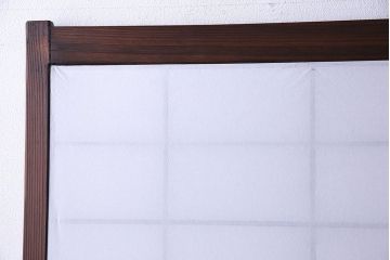 和製アンティーク　シックなデザインの縦額障子戸(引き戸、建具)4枚セット