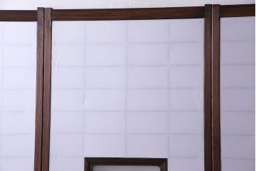 和製アンティーク　シックなデザインの縦額障子戸(引き戸、建具)4枚セット