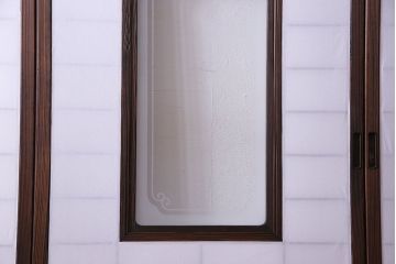 和製アンティーク　シックなデザインの縦額障子戸(引き戸、建具)4枚セット