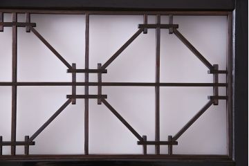 和製アンティーク　漆塗り!和モダンな書院ガラス戸(窓、引き戸)4枚セット