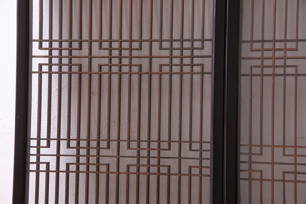 和製アンティーク　和モダンな書院ガラス戸(窓、明かり取り)2枚セット