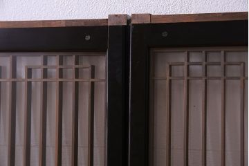 和製アンティーク　和モダンな書院ガラス戸(窓、明かり取り)2枚セット