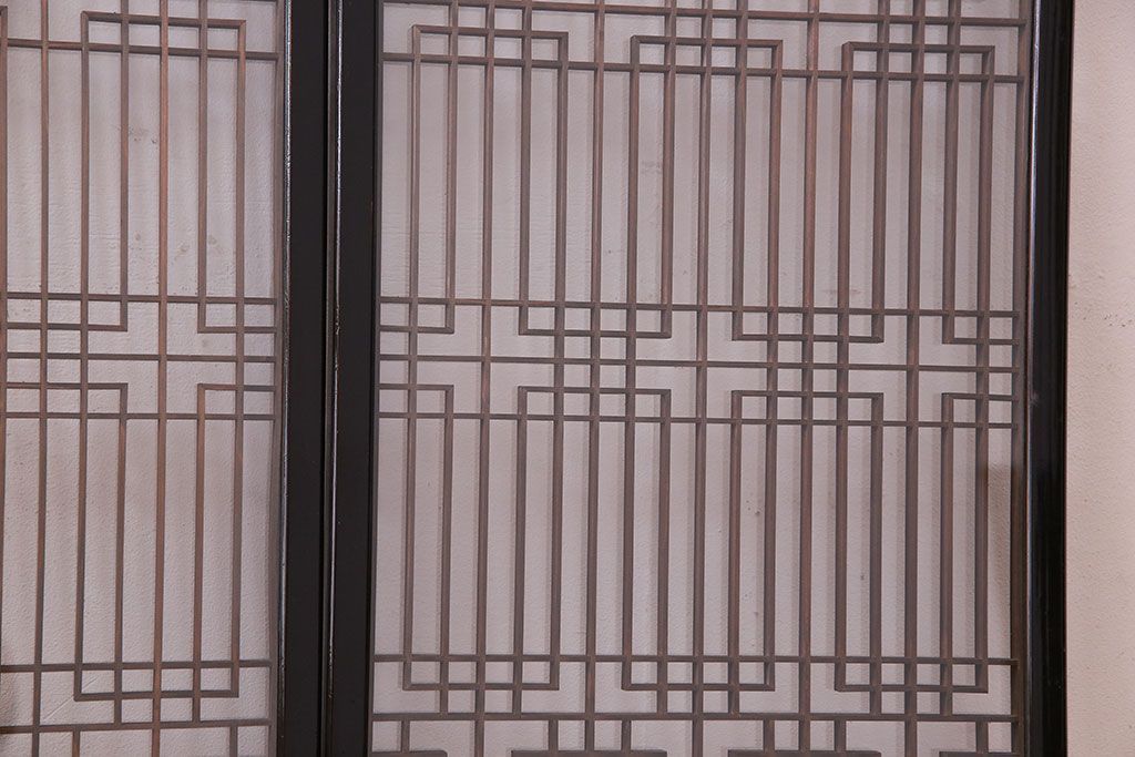 和製アンティーク　和モダンな書院ガラス戸(窓、明かり取り)2枚セット