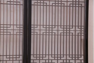 和製アンティーク　和モダンな書院ガラス戸(窓、明かり取り)2枚セット