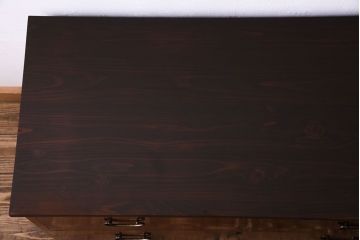 アンティーク家具　昭和期　前面ケヤキ材　漆塗りが美しいタンスローチェスト(引き出し、箪笥)