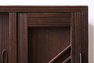 レトロ家具　引き出し付き!レトロなデザインのアンティーク下駄箱(収納棚、戸棚)