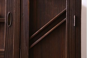 レトロ家具　引き出し付き!レトロなデザインのアンティーク下駄箱(収納棚、戸棚)