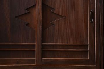 レトロ家具　引き出し付き!レトロなデザインのアンティーク下駄箱(収納棚、戸棚)