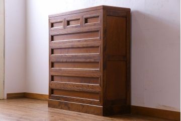中古　九州民芸家具　樺材　滑らかな木肌が美しい整理タンス(引き出し、衣装箪笥、チェスト)(定価約29万円)