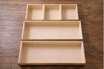 中古　九州民芸家具　樺材　滑らかな木肌が美しい整理タンス(引き出し、衣装箪笥、チェスト)(定価約29万円)