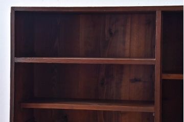 アンティーク家具　和製アンティーク　気泡ガラスがおしゃれな収納棚(下駄箱、戸棚、本箱)