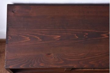 アンティーク家具　和製アンティーク　気泡ガラスがおしゃれな収納棚(下駄箱、戸棚、本箱)