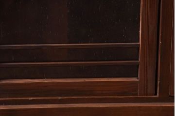 アンティーク家具　和製アンティーク　気泡ガラスがおしゃれな収納棚(下駄箱、戸棚、本箱)