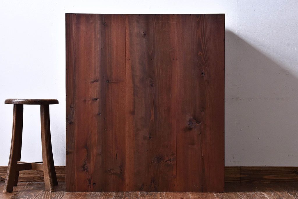 アンティーク家具　和製アンティーク　気泡ガラスがおしゃれな収納棚(下駄箱、戸棚、本箱)