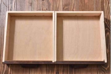 アンティーク家具　和製アンティーク　ナラ材　深みのある色合いの薄型コンソールテーブル(平机、在宅ワーク、在宅用デスク)